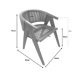 Πολυθρόνα Wolly pakoworld teak ξύλο και pe σχοινί σε φυσική απόχρωση 60x60x76εκ - Image 8