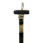 Διακοσμητικό τοίχου κουπί Boon Inart μαόνι ξύλο σε μαύρη-φυσική απόχρωση 20x3x120εκ - Image 2