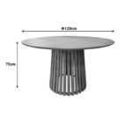 Τραπέζι Kenda Ι pakoworld mindi ξύλο σε φυσική απόχρωση Φ120x75εκ - Image 5