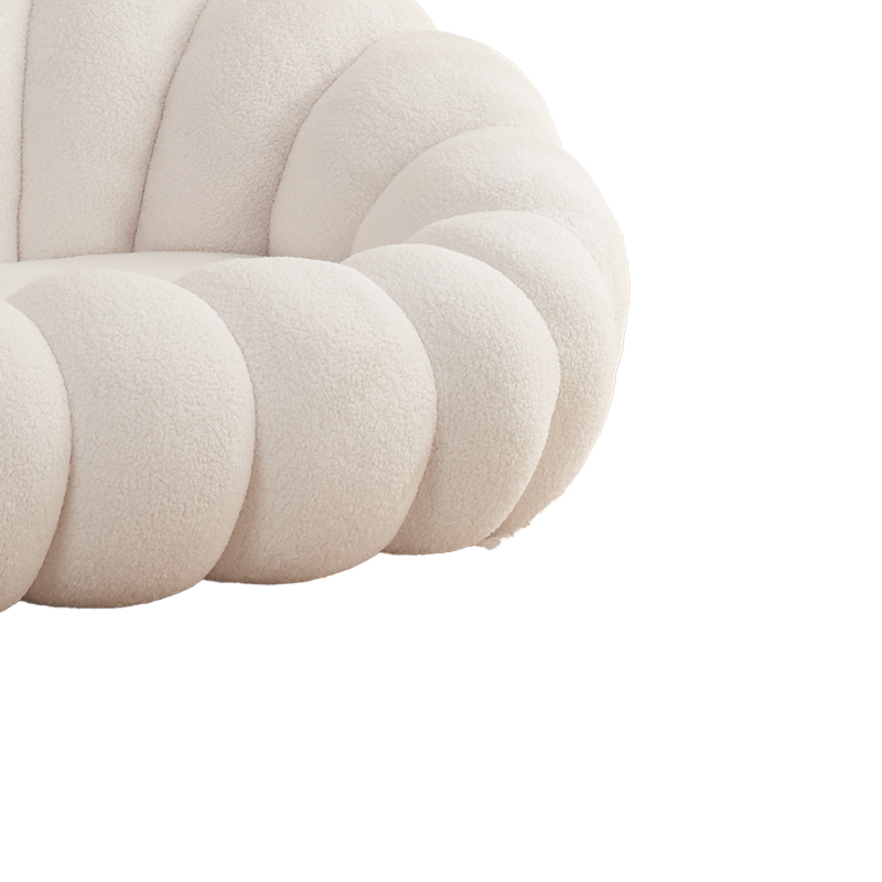 347-000008-3 Καναπές Margaritine pakoworld λευκό μπουκλέ ύφασμα 180x100x67εκ - Image 4