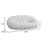 Καναπές Margaritine pakoworld λευκό μπουκλέ ύφασμα 180x100x67εκ - Image 5