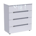 Συρταριέρα Afina pakoworld mdf σε λευκή glossy απόχρωση 90x44x101εκ