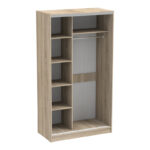 Ντουλάπα δίφυλλη συρόμενη με καθρέφτη Korredor pakoworld σε sonoma απόχρωση 120x60x220εκ - Image 2