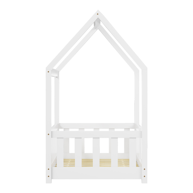 370-000007-4 Παιδικό κρεβάτι Bambie με κιγκλίδωμα τ. Montessori pakoworld ξύλο πεύκου σε λευκή απόχρωση 70x140εκ - Image 5