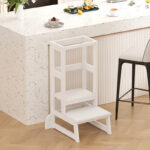 Παιδικός πύργος εκμάθησης Chiquel pakoworld τ. Montessori ξύλο σε λευκή απόχρωση 45.7x51x90εκ - Image 2