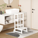 Παιδικός πύργος εκμάθησης Chiquel pakoworld τ. Montessori ξύλο σε λευκή απόχρωση 45.7x51x90εκ - Image 3