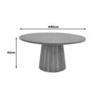 Τραπέζι σαλονιού Canicule ΙI pakoworld μασίφ ξύλο ακακίας σε καρυδί απόχρωση Φ80x40εκ - Image 5