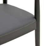 Πολυθρόνα Joube pakoworld rubberwood σε μαύρη απόχρωση με μαύρο pu μαξιλάρι 59x48x73εκ - Image 8