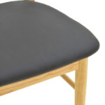 Καρέκλα Bedona pakoworld rubberwood σε φυσική απόχρωση με μαύρο pu μαξιλάρι 47x46x80εκ - Image 8