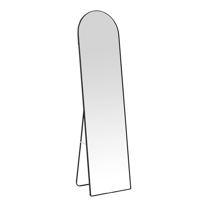 384-000001 Καθρέπτης Plaza pakoworld αλουμίνιο σε μαύρη απόχρωση 40x28x150εκ