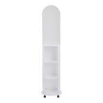 Καθρέπτης τροχήλατος Espero pakoworld mdf με ράφια σε λευκή απόχρωση Φ34x170εκ - Image 3