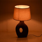 Επιτραπέζιο φωτιστικό Ovola Inart Ε27 κεραμικό σε γκρι antique-μπεζ απόχρωση Φ30x52εκ - Image 2