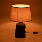 Επιτραπέζιο φωτιστικό Wabbi Inart Ε27 κεραμικό σε μαύρο-μπεζ απόχρωση Φ28x41εκ - Image 2