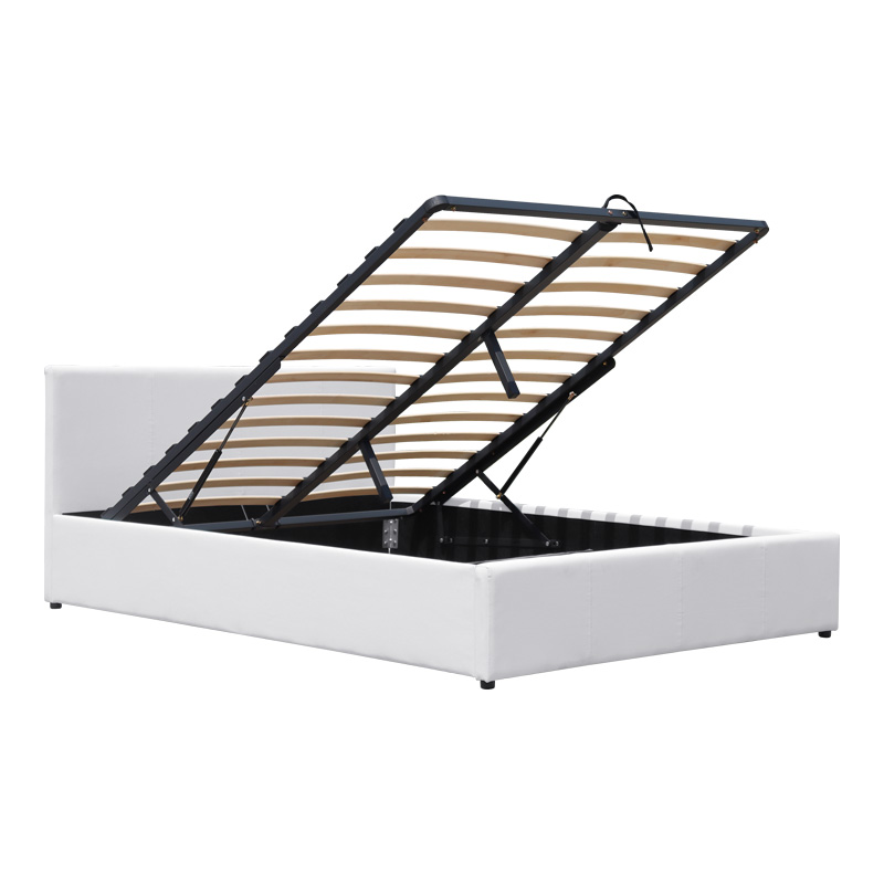 388-000004-2 Κρεβάτι Dellia pakoworld με αποθηκευτικό χώρο pu λευκό 150x200εκ - Image 3