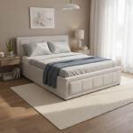 Κρεβάτι Huga pakoworld με αποθηκευτικό χώρο ύφασμα γκρι 120x200εκ - Image 2