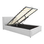 Κρεβάτι Huga pakoworld με αποθηκευτικό χώρο ύφασμα γκρι 120x200εκ - Image 4