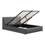 Κρεβάτι Huga pakoworld με αποθηκευτικό χώρο βελούδο ανθρακί 160x200εκ - Image 3