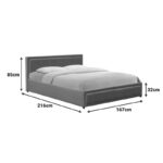 Κρεβάτι Huga pakoworld με αποθηκευτικό χώρο βελούδο ανθρακί 160x200εκ - Image 6