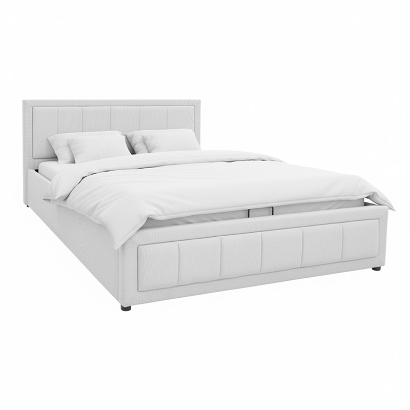 388-000016 Κρεβάτι Huga pakoworld με αποθηκευτικό χώρο ύφασμα γκρι 160x200εκ