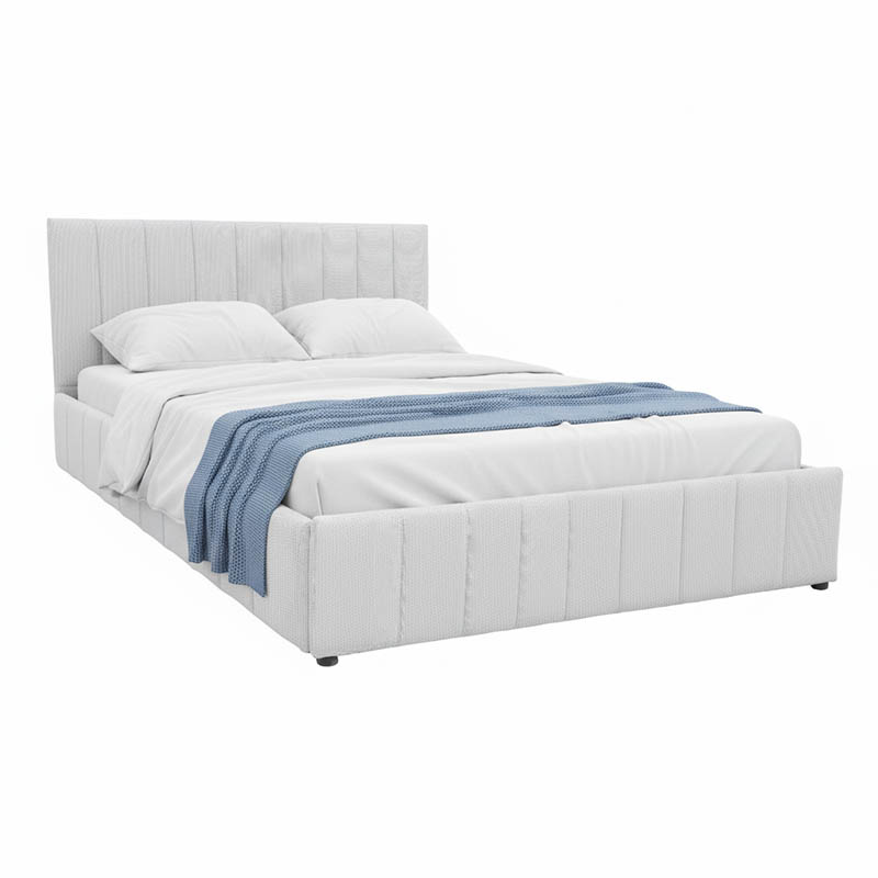 388-000024 Κρεβάτι Snuggle pakoworld με αποθηκευτικό χώρο ύφασμα γκρι 160x200εκ