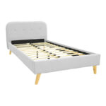 Κρεβάτι LumiLux pakoworld ύφασμα σε γκρι απόχρωση 100x200εκ - Image 3