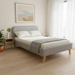 Κρεβάτι LumiLux pakoworld ύφασμα σε γκρι απόχρωση 160x200εκ - Image 2