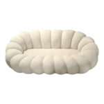 Καναπές Embrace pakoworld μπουκλέ ύφασμα σε μπεζ απόχρωση 180x105x65εκ - Image 2