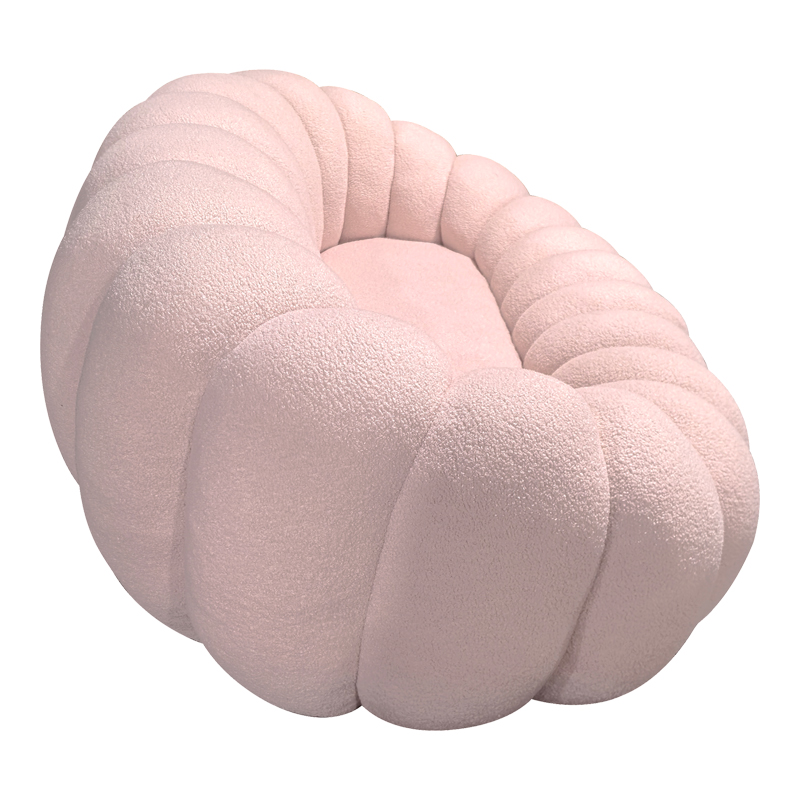 392-000003-1 Καναπές Embrace pakoworld μπουκλέ ύφασμα σε ροζ απόχρωση 180x105x65εκ - Image 2