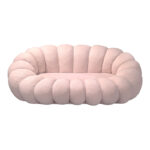 Καναπές Embrace pakoworld μπουκλέ ύφασμα σε ροζ απόχρωση 180x105x65εκ - Image 3