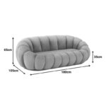 Καναπές Embrace pakoworld βελούδο σε μπεζ  απόχρωση 180x105x65εκ - Image 5