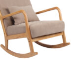 Κουνιστή πολυθρόνα Edeldy pakoworld γκρι-μπεζ ύφασμα με πόδι σε φυσική απόχρωση 102x66x99εκ - Image 7