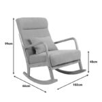 Κουνιστή πολυθρόνα Edeldy pakoworld γκρι-μπεζ ύφασμα με πόδι σε φυσική απόχρωση 102x66x99εκ - Image 8