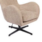 Πολυθρόνα Zefrina pakoworld περιστρεφόμενη μπεζ ύφασμα με βάση σε μαύρη απόχρωση 82x77x99εκ - Image 7