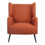 Πολυθρόνα Mareta pakoworld terracotta ύφασμα με πόδι σε μαύρη απόχρωση 83x80x99εκ - Image 4