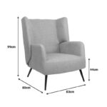 Πολυθρόνα Mareta pakoworld terracotta ύφασμα με πόδι σε μαύρη απόχρωση 83x80x99εκ - Image 8