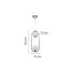 InLight Κρεμαστό φωτιστικό σε χρώμιο απόχρωση και λευκή οπαλίνα 2XG9 D:40cm (4023-CH) - Image 2