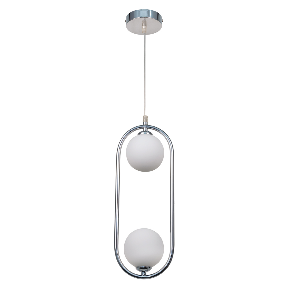 4023-CH InLight Κρεμαστό φωτιστικό σε χρώμιο απόχρωση και λευκή οπαλίνα 2XG9 D:40cm (4023-CH)