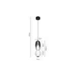 Inlight Κρεμαστό φωτιστικό από μα΄υρο μέταλλο και γυαλί 25W 2500LM 3000K D:15x39,5m (4071) - Image 3