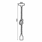 NETTO ΚΡΕΜΑΣΤΟ Φ/Σ 1ΧΕ27 ΛΕΥΚΟ ΜΕΤΑΛΛΟ+ΣΧΟΙΝΙ ΜΟΝΗΣ ΠΛΕΞΗΣ Η100CM - Image 7