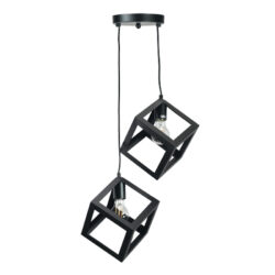 InLight Κρεμαστό φωτιστικό από μαύρο μέταλλο 2XE27 D:20cm (4400-2-BL-ΡΟΖΕΤΑ)