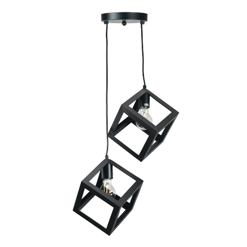 4400-2-BL-ROZETA InLight Κρεμαστό φωτιστικό από μαύρο μέταλλο 2XE27 D:20cm (4400-2-BL-ΡΟΖΕΤΑ)