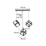 InLight Κρεμαστό φωτιστικό από μαύρο μέταλλο 3XE27 D:60cm (4400-3-BL-ΡΑΓΑ) - Image 2