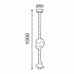 NETTO ΚΡΕΜΑΣΤΟ Φ/Σ 1ΧΕ27 ΛΕΥΚΟ ΜΕΤΑΛΛΟ+ΣΧΟΙΝΙ ΜΟΝΗΣ ΠΛΕΞΗΣ Η100CM - Image 5