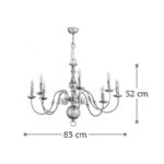 InLight Κρεμαστό φωτιστικό από μέταλλο σε λευκή πατίνα 8XE14 D:83cm (5311-8) - Image 2