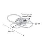 InLight Πλαφονίερα οροφής LED 72W 4000Kαπό χρώμιο μέταλλο και κρύσταλλα D:80cm (6038) - Image 3