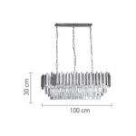 InLight Κρεμαστό φωτιστικό από χρυσαφί αλουμίνιο και κρύσταλλα 12XE14 D:100cm (6069-12) - Image 3