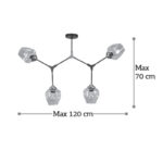 InLight Κρεμαστό φωτιστικό από μαύρο μέταλλο και διάφανο γυαλί 4XE27 D:120cm (6129-4-GL) - Image 3