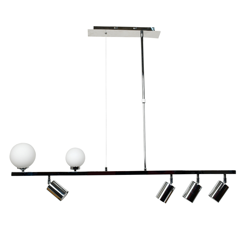 6191-CH InLight Κρεμαστό φωτιστικό από χρώμιο μέταλλο και λευκή οπαλίνα 2XG9 και 4XGU10 D:110cm (6191-CH)