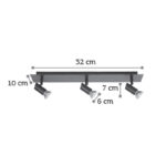 InLight Επιτοίχιο σποτ από μέταλλο σε μαύρη απόχρωση 3XGU10 D:32cm (9078-3Φ-Μαύρο) - Image 2