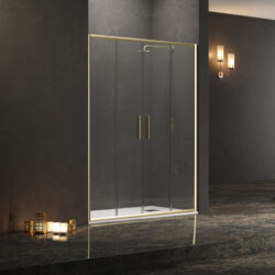 Καμπίνα από τοίχο σε τοίχο με διάφανο κρύσταλλο EFE 600 Gold KARAG 190x190cm